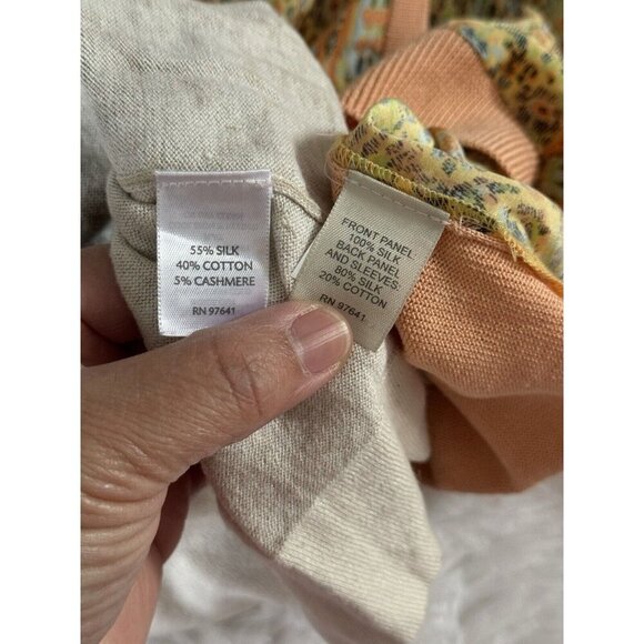 J JILL Cardigan Sweater Cotton Silk Blend MEDIUM Lot Of 2 Light Vneck Casual - Picture 3 of 9